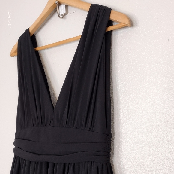 Black Bridesmaid Maxi Dress Formal Evening Gown - Picture 8 of 14